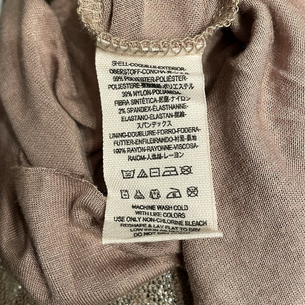Free People Tan Lace Gold Foil Ombre Dress - Picture 6 of 6